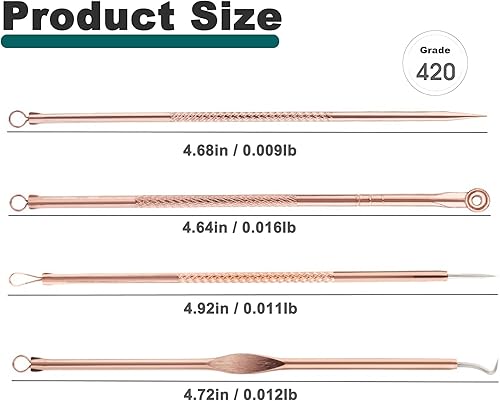 Miniatura 10 de HaimiLiya Pimple Popper Tool Kit-4 Pcs Acne Needle Tools Set- Blackhead Comedone Whitehead Popping Remover Tool for Nose Face Skin Blemish Extractor