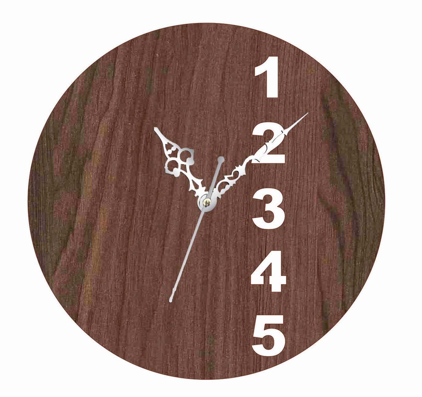 ADK Wall Clock, MDF Wood Modern Clock, Trendy Silent Non-Ticking Battery Operated Wall Clocks for Living Room/Home/Kitchen/Bedroom/Office/School Decor DN-34 (Brown) 105