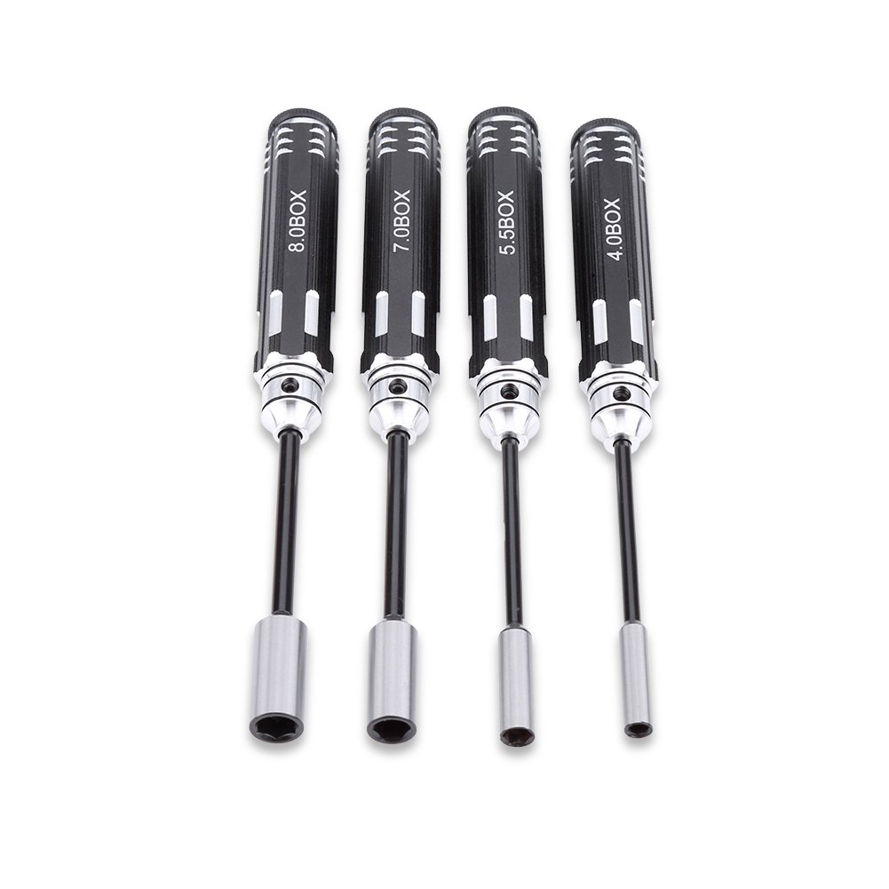 Socobeta 10mm nut 22x10x3 4pcs hex Socket nut Driver Set 4.0mm, 5.5mm, 7.0mm, 8.0mm for rc Model Airplanes