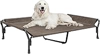 Vista 9 de Veehoo Cama elevada refrescante para perro, cuna elevada para mascotas con barandilla y reposacabezas inclinado, malla Teslin duradera