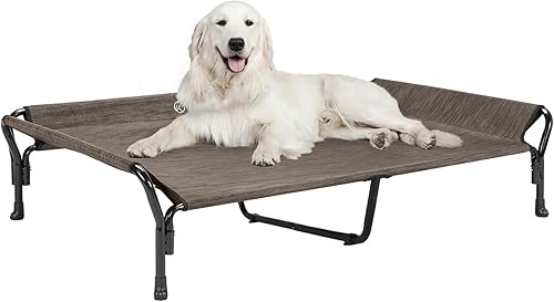 Veehoo Cama elevada refrescante para perro, cama elevada para perro, base de cama para perro a prueba de mordeduras con malla Teslin lavable y
