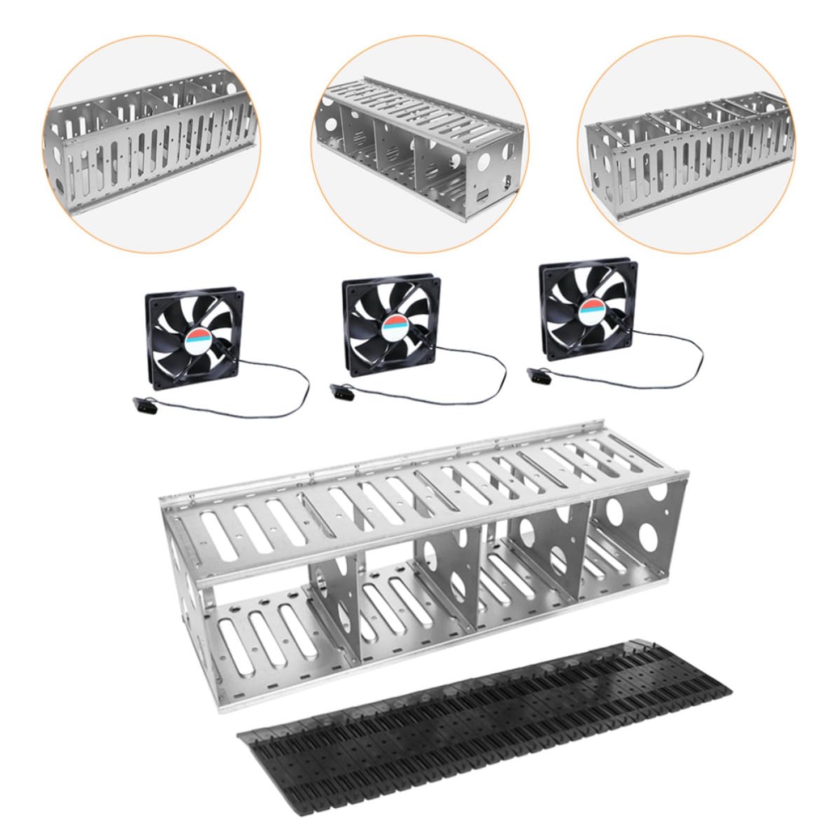 Hard Disk Cage 12-16 Strati in Acciaio Inox Argento, Struttura | Antiurto e Dissipazione, Design Cavo per Computer Case, Vacanze Estive