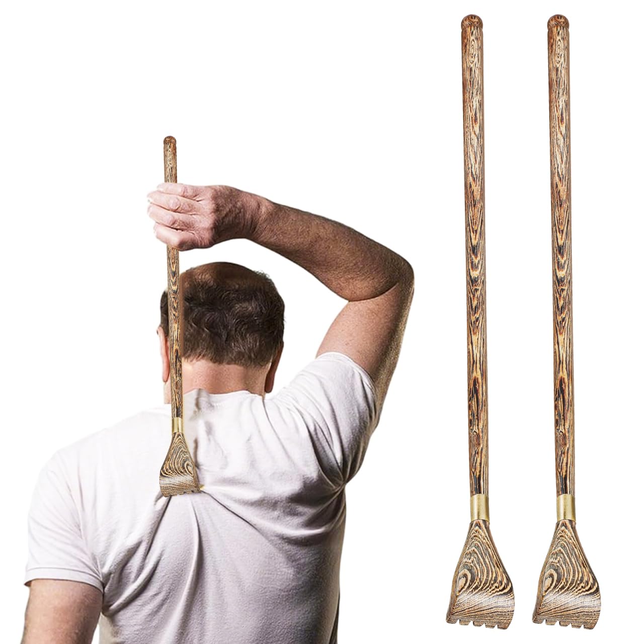 Healvian 2 rascadores de espalda de madera práctica para masaje de espalda de madera dura de alta calidad para el hogar, la oficina y los viajes, para aliviar la picazón y el estrés