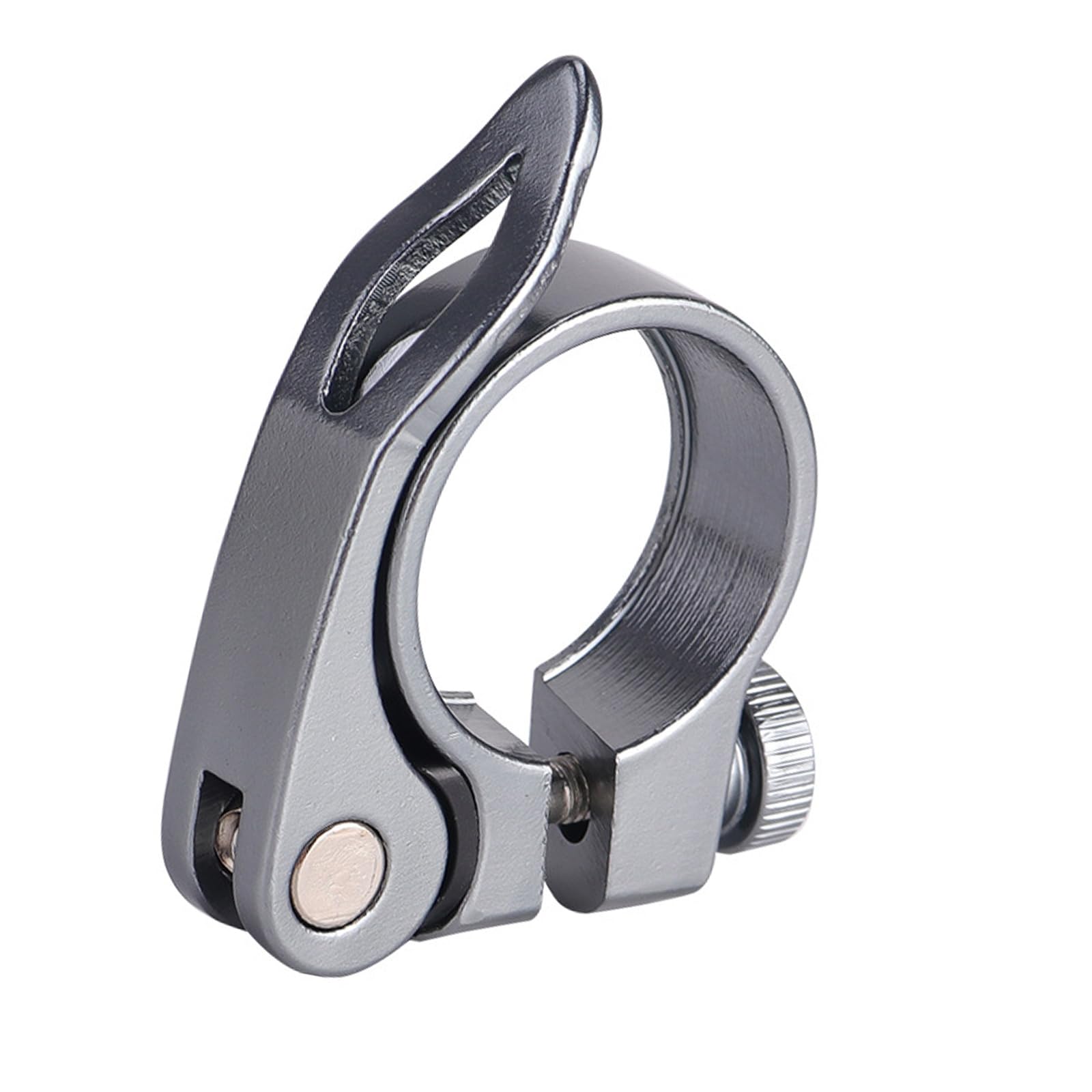 Pffiocix Silver Aluminum Alloy 34.9Mm Seat Tube Clamp Replacement Bicycle Seatpost Clamp Quick Release Seatpost Collar Durable Road Bike Seat Tube Clip Bicycle Saddle Clamp