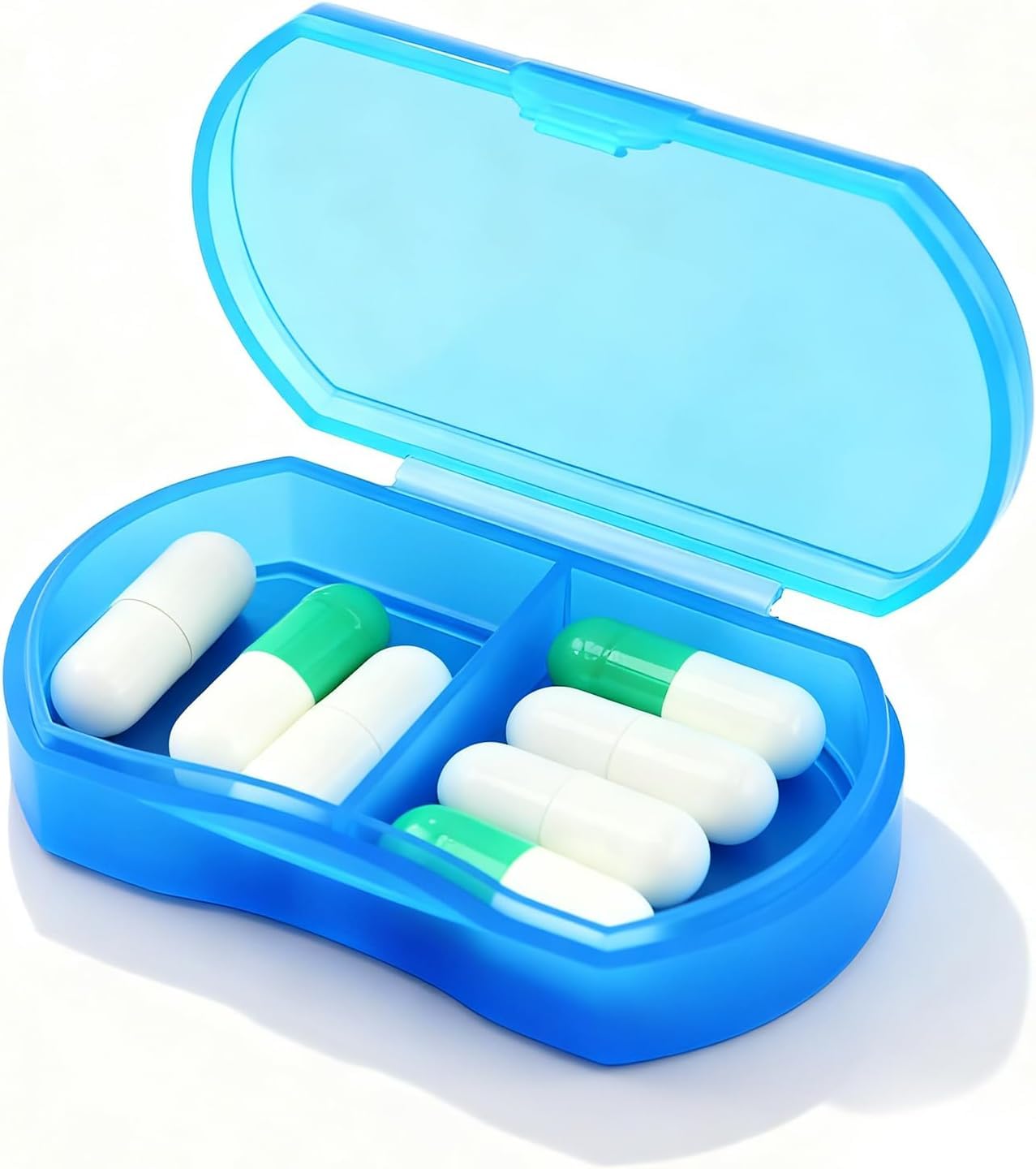 Pill Case for Purse Small Pill Organizer Portable Travel Daily Pill Containers AM PM Mini Pill Box Vitamin