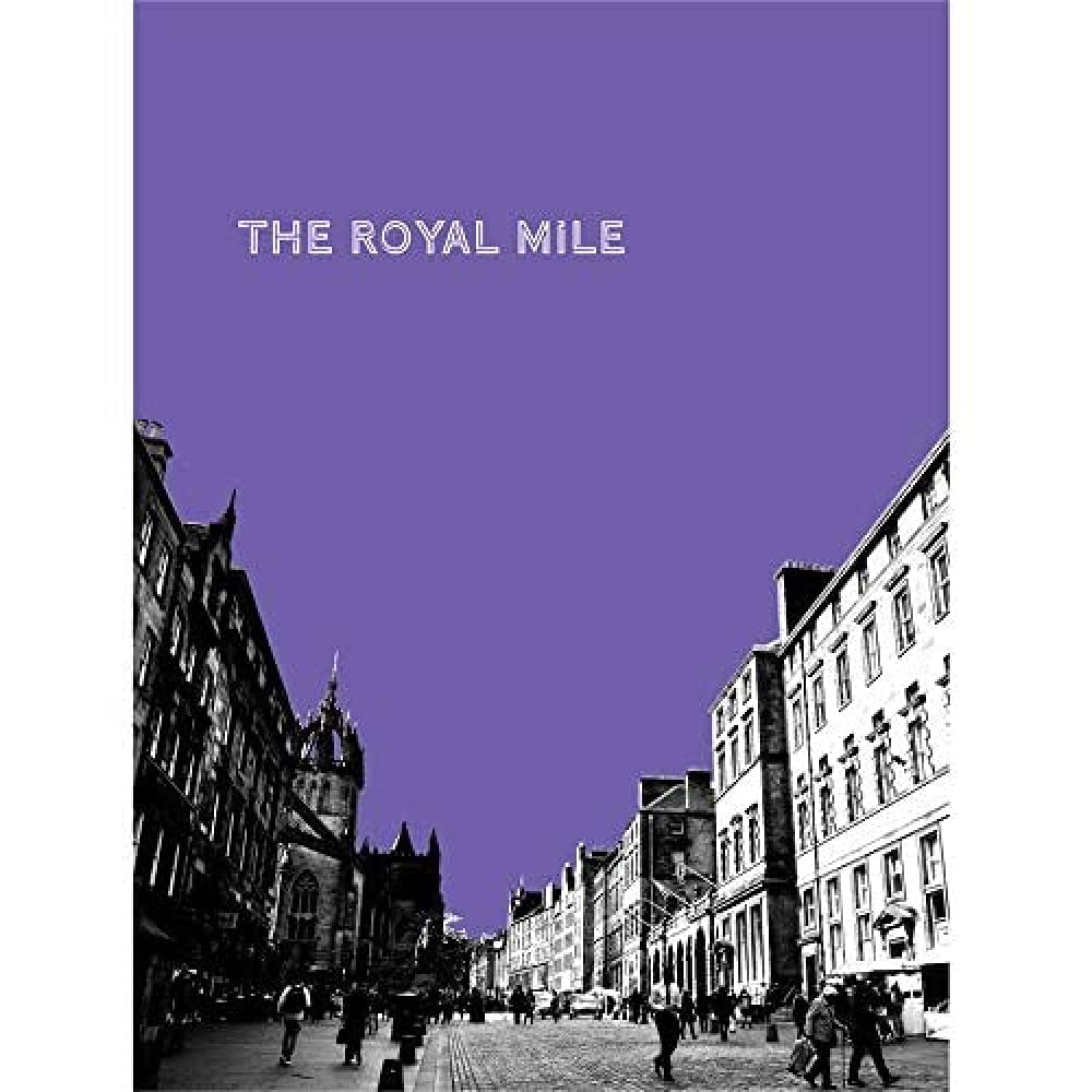 Wee Blue Coo Royal Mile Edinburgh Scotland Famous Street Purple Art Print