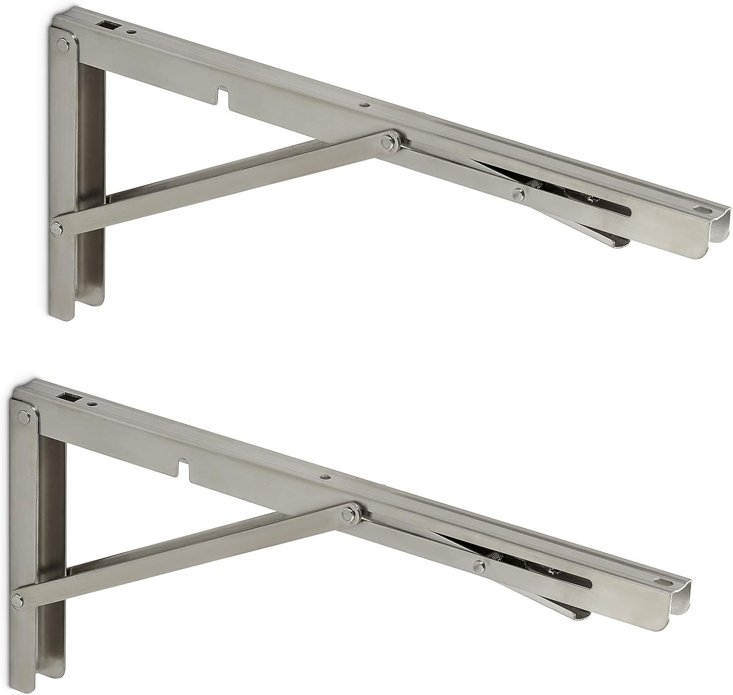 1 Pair of HeavyDuty Folding Brackets Real Stainless Steel (400 x 175