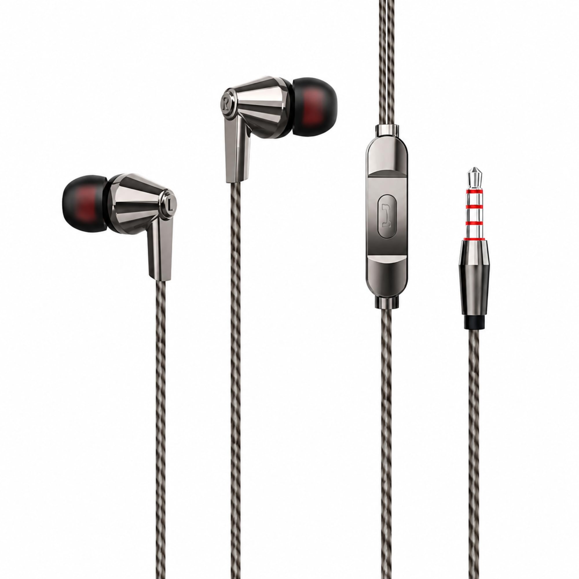 Wired in-Ear Earphones with Mic, 10mm Dynamic Driver, Deep Bass Stereo Sound, 3.5mm Audio Jack, Nylon Braided Cable, Noise Isolating Earbuds for Smartphones, Laptop & Tablet-image-26