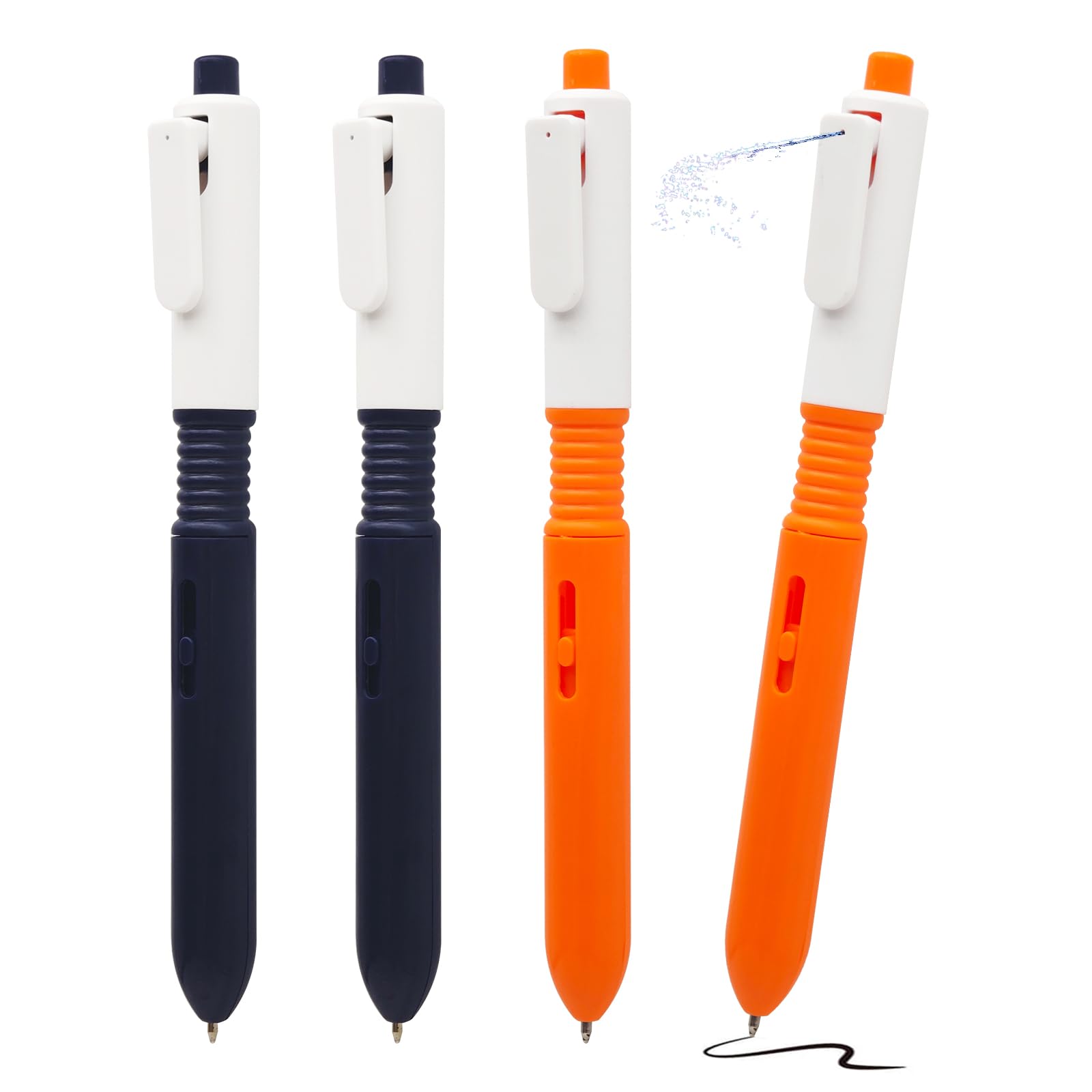 4 pezzi Pennarelli Spruzzatori, Penna a Spruzzo Descrivibile, Penna 2-in-1 a Spruzzo d'Acqua Descrivibile, Penna a Spruzzo per Scherzi, Premere, Per Scherzi da Ufficio Scolastico