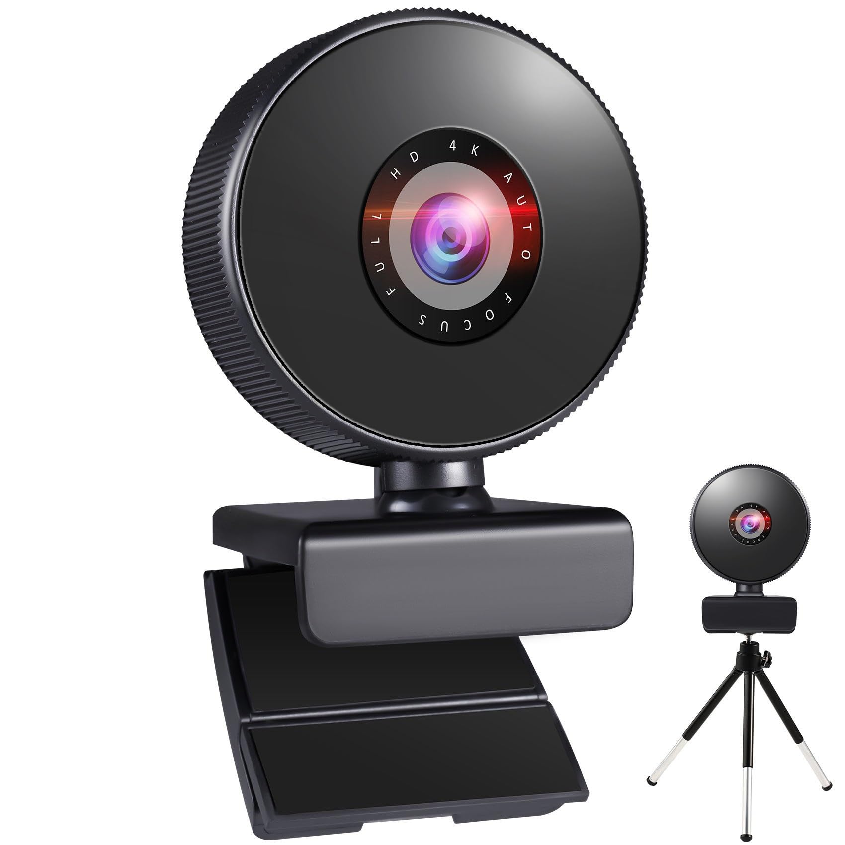webcam per PC, Webcam 4K 1080P 60fps Con Microfono Mini USB
