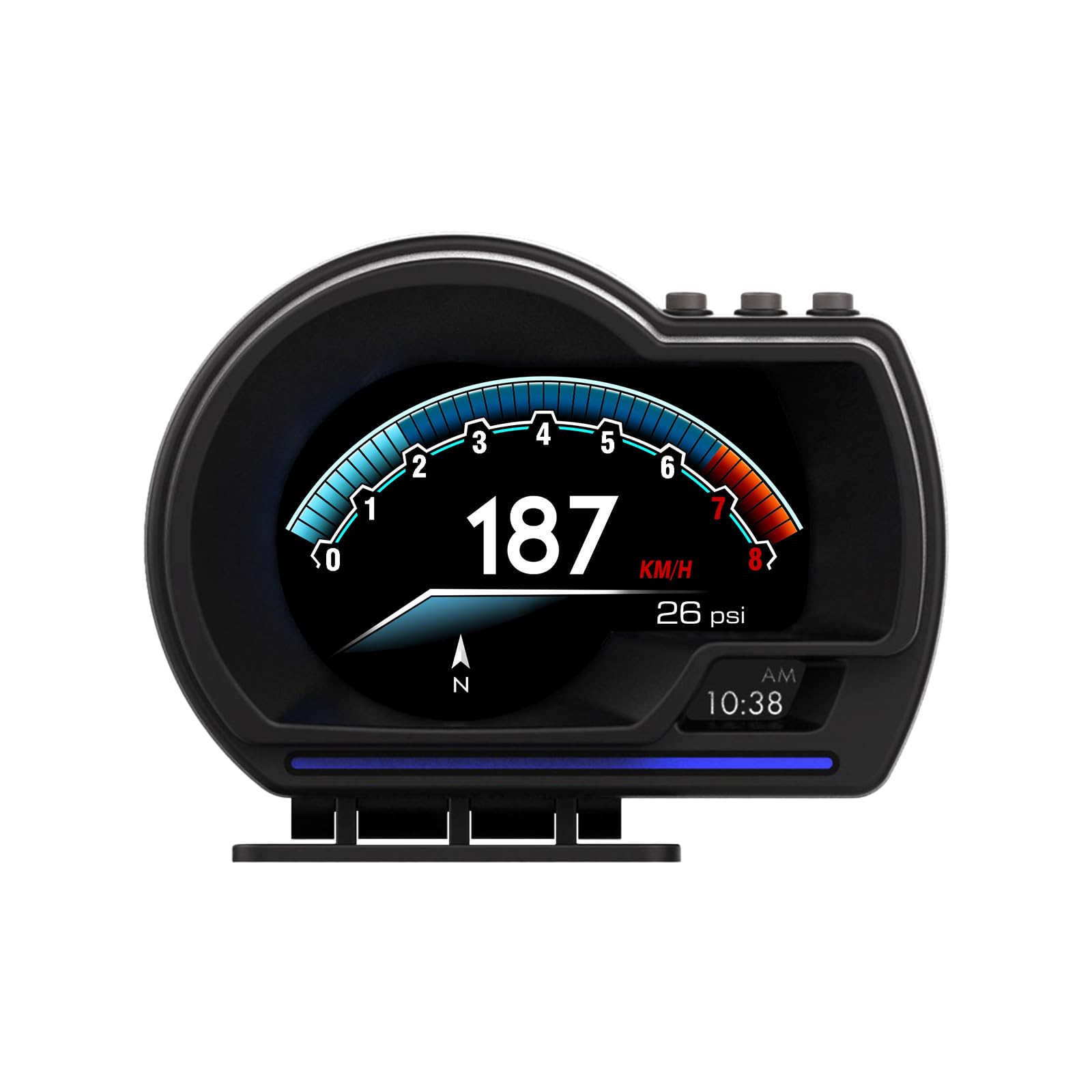 HUD Head-Up - Pantalla para coche OBD2 + GPS Dual System, velocímetro universal HUD con pantalla en alemán