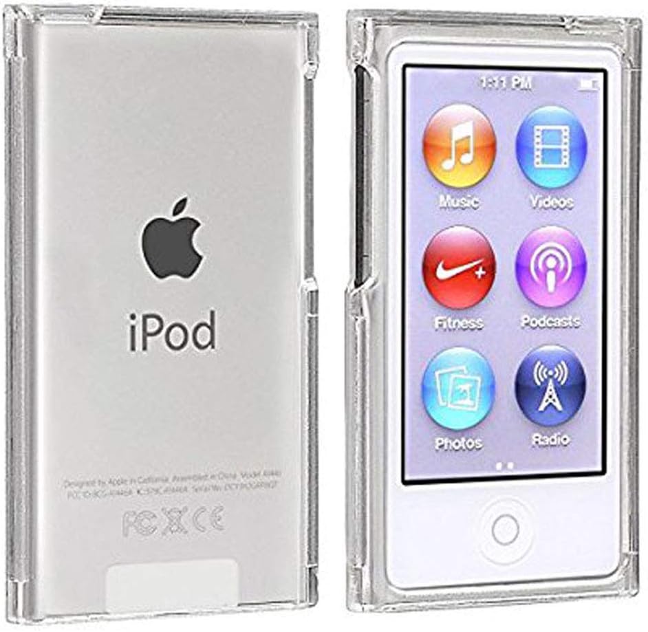 for New iPod Nano 7 8 Case, Crystal Clear Transparent Full Hard Cover Case for Apple iPod Nano 7 7th Gen 8 8th Generation (Clear)