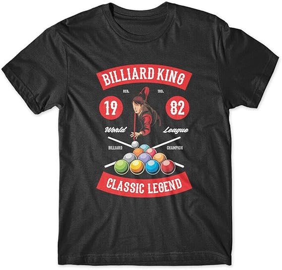 Billiard TShirt 100 Cotton Tee New Short Sleeve Top Black S Amazon