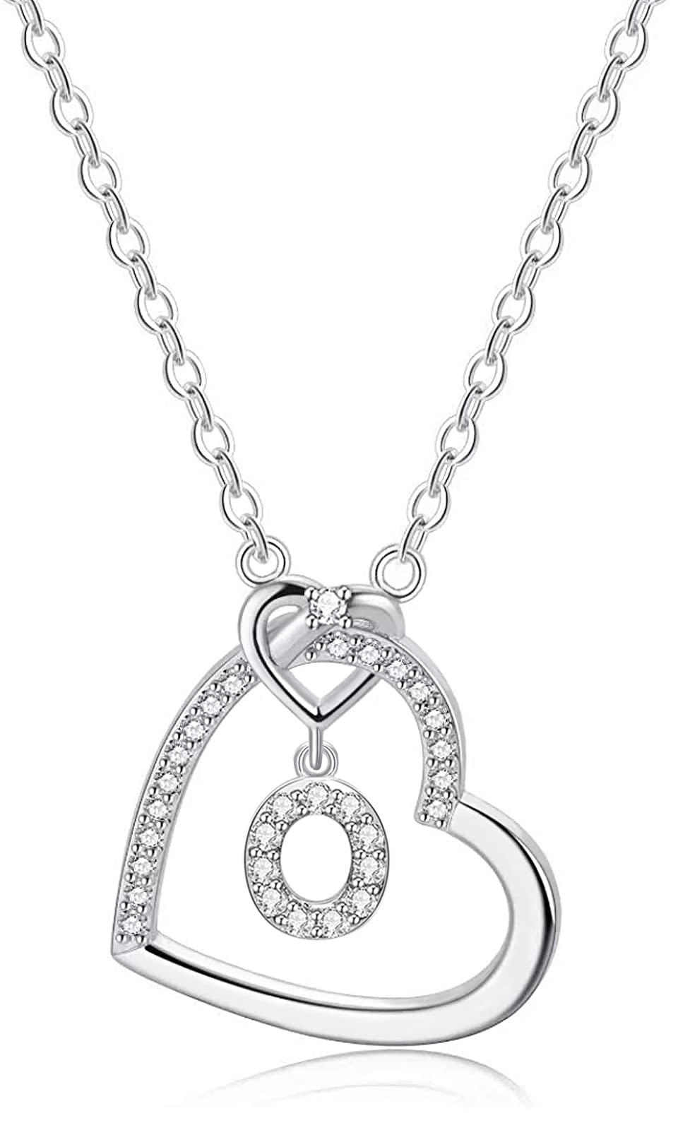 LIHELEI Collana Donna Argento, S925 Argento 26 Lettera Maiuscola Con Zirconi Collana Moglie Mamma Fidanzata Compleanno San Valentino Natale Anniversario Festa Della Mamma Gioielli Donna Regalo