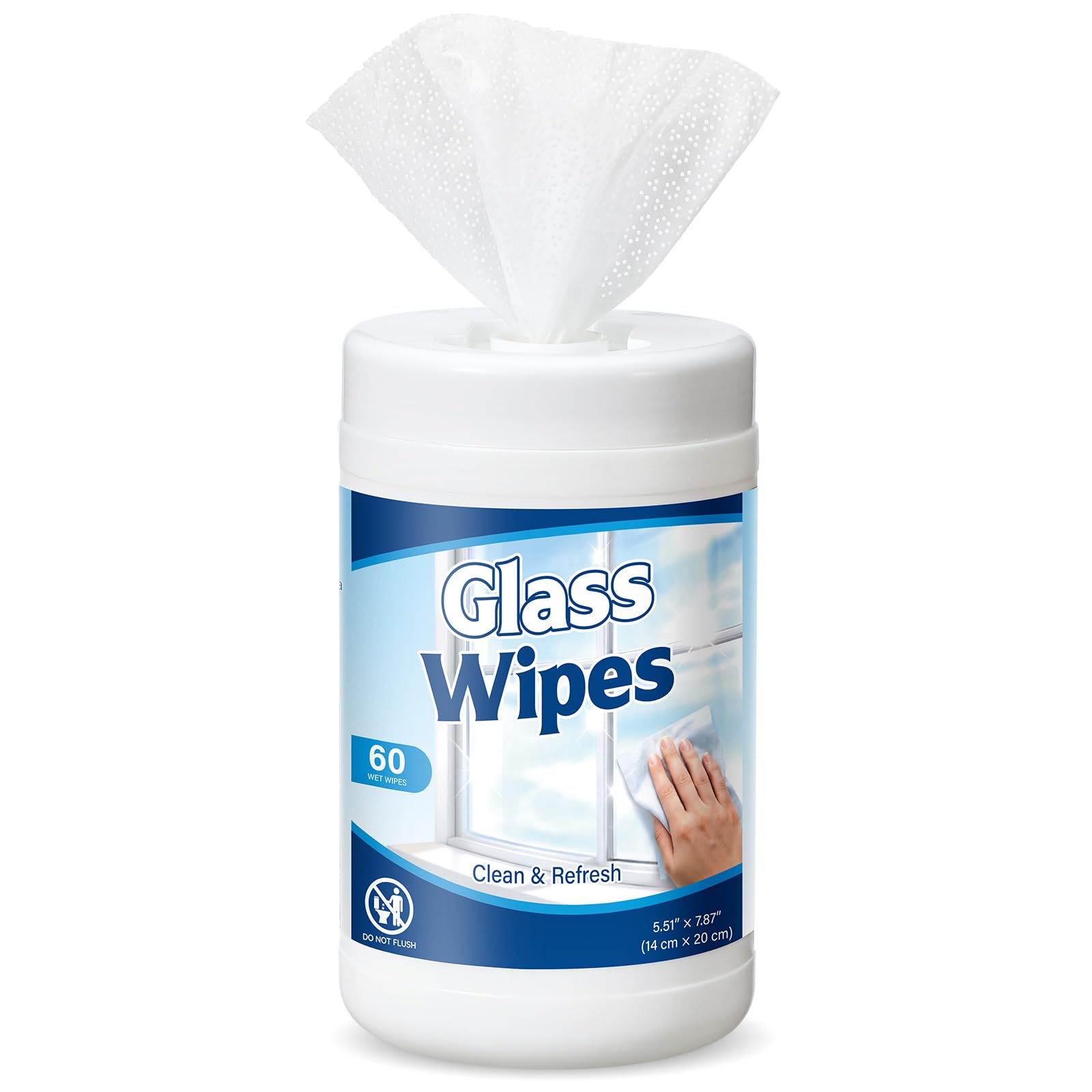 Nuanchu 1 Pack 60 Count Glass Cleaner Wipes, Unscented