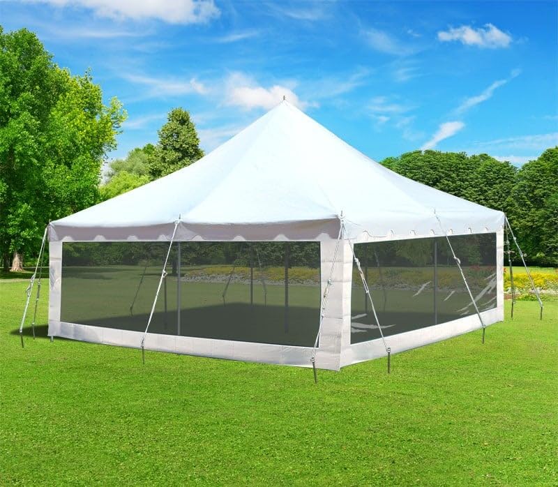 TentandTable 8x30 Party Canopy Tent Full Window Sidewall Clear/White 14oz