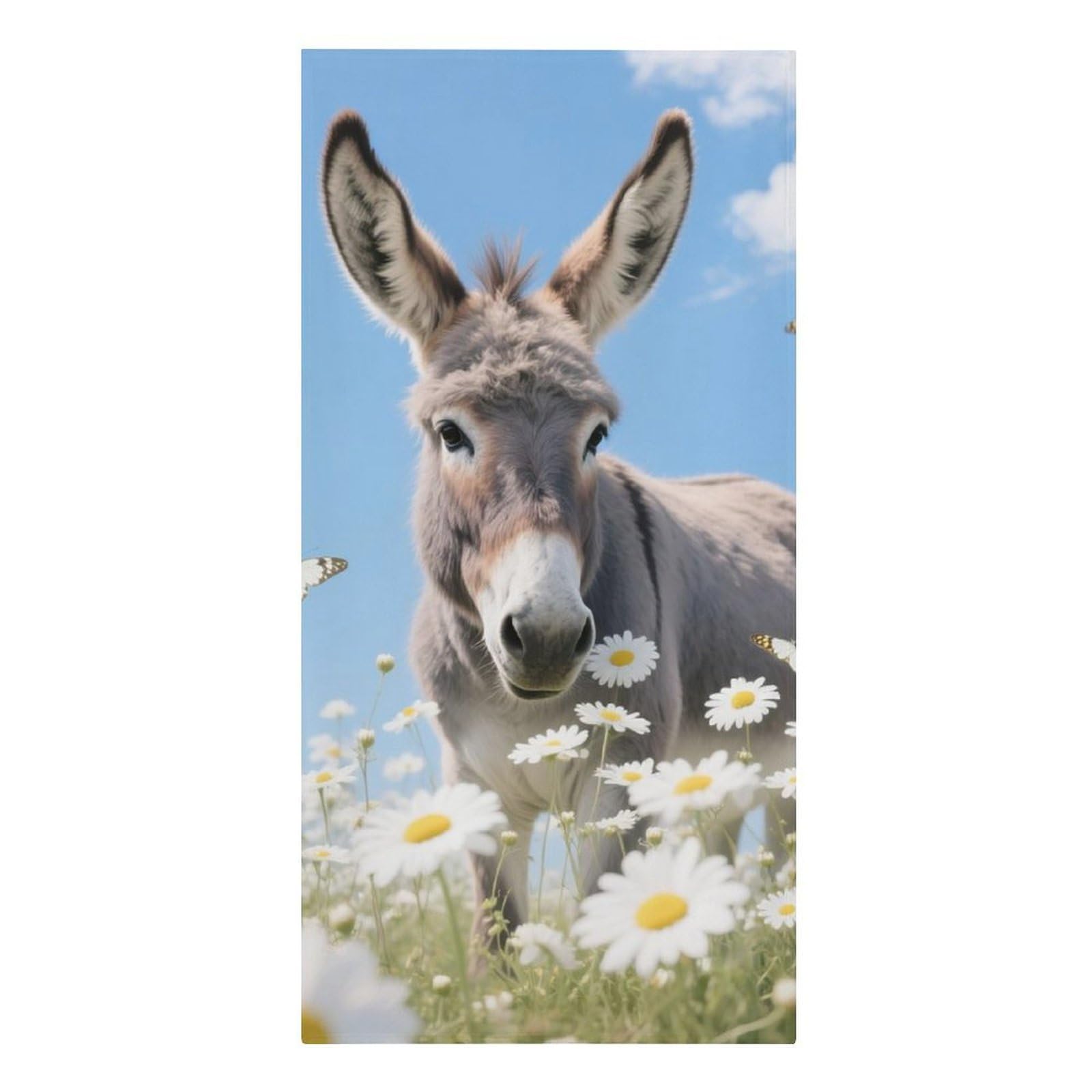 asbwuo Donkey & Butterflies Beach Towels Extra Large Quick Dry Absorbent