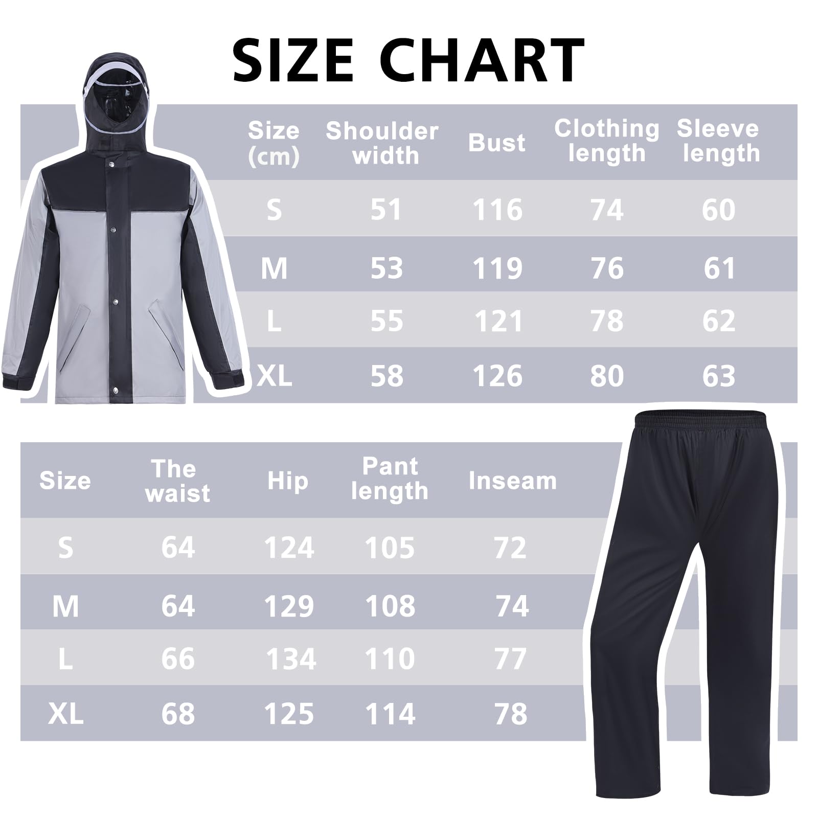 Trajes de lluvia Impermeables Para Hombres Trabajo al Aire libre Chaqueta de lluvia y Pantalón Unisex Ropa de lluvia con Capucha Para Todos los Deportes Granja Pesca Motocicleta
