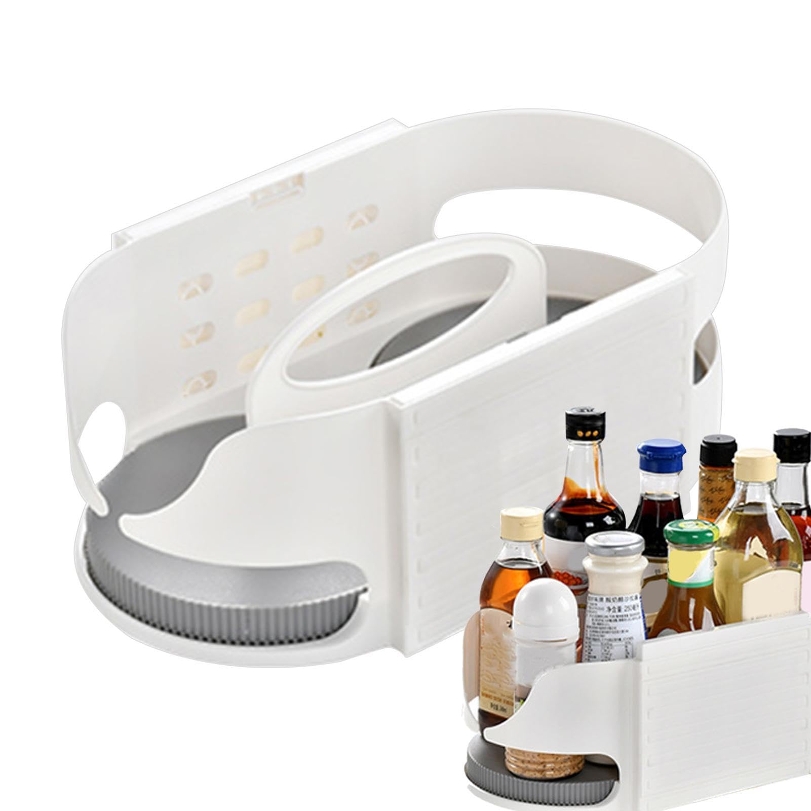 Étagère à épices rotative – Organiseur d'armoire de cuisine, boîte de rangement à épices | Étiquettes effaçables, étagère à épices coulissante robuste pour épices, organisateur carrousel carré