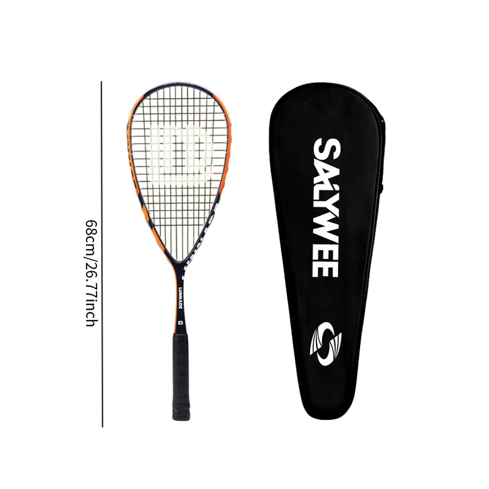 Racchetta da Squash con Telaio in Fibra di Carbonio, Impugnatura Antiscivolo, Racchetta Professionale a Goccia per Principianti.