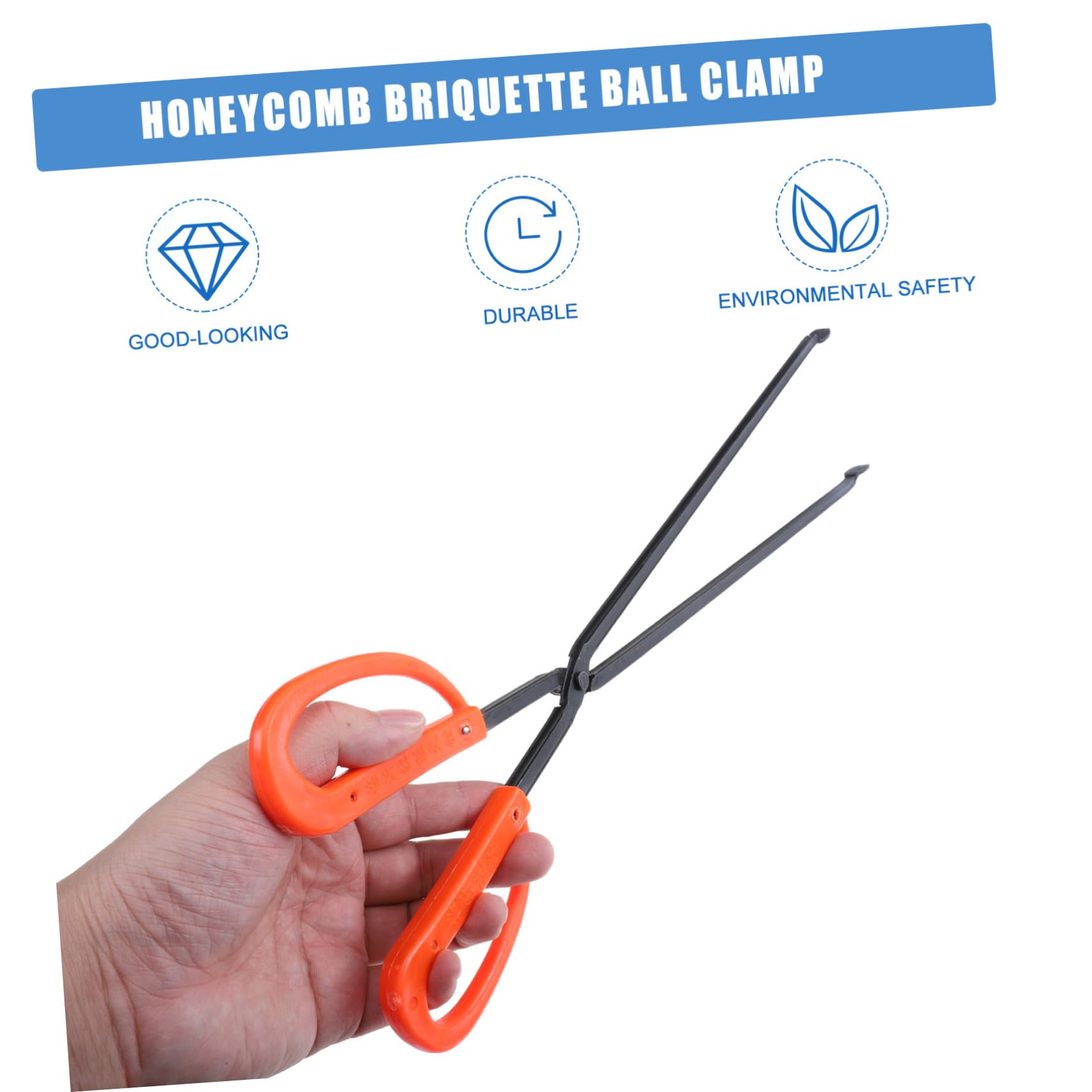 GANAZONO 1Pc Long Charcoal Tongs Heavy Duty Grilling Fire Tongs for Outdoor Barbecue Fireplace and Campfire Household Waste Picker for Safe Comfortable Handling