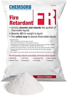 Chemsorb Fr - Flammable Liquid Retardant Absorbent, 5 Gal. Bag, SP40FR-L5B, Silica Free Absorbent for Flammable Chemicals, Proprietary De-Dusting Technology, Absorbs While Acting As A Fire Retardant, White