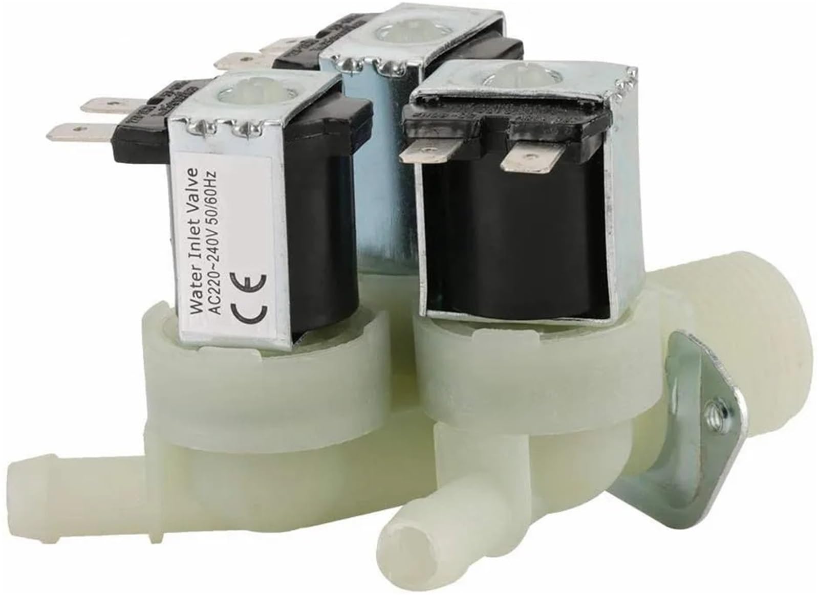 Jpvlcndj Dc12v Electric Solenoid Valve 3 Way Water Inlet N/C Normal Closed Electric Washing Machine Solenoid Valve Plastic Ac 220V G3/4(Dc12v)