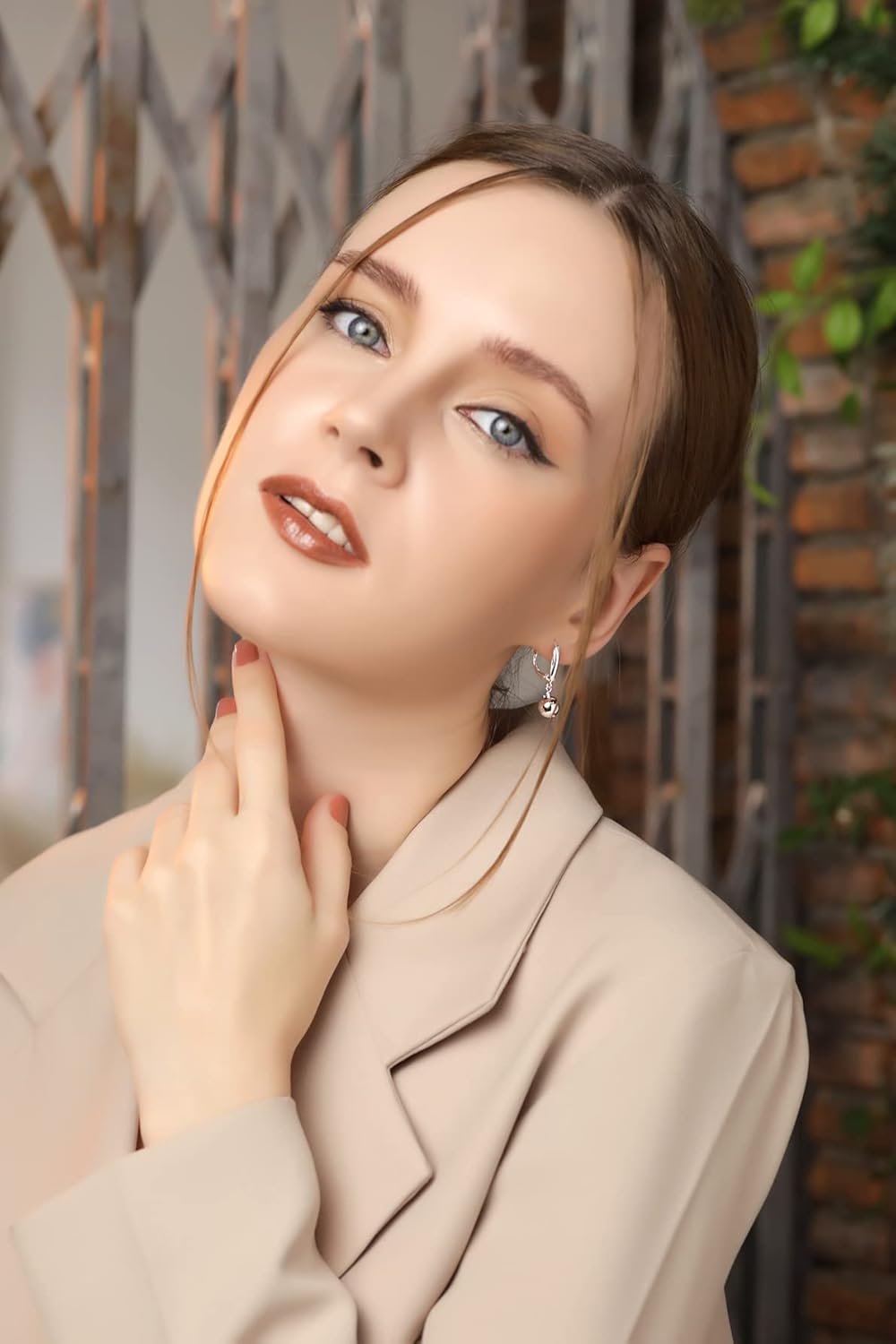 Sterling Silver Earrings for Women 8mm Diamond-cut or Shiny Ball Bead Drop Leverback Dangle Earring Fashion Trendy - Image 4