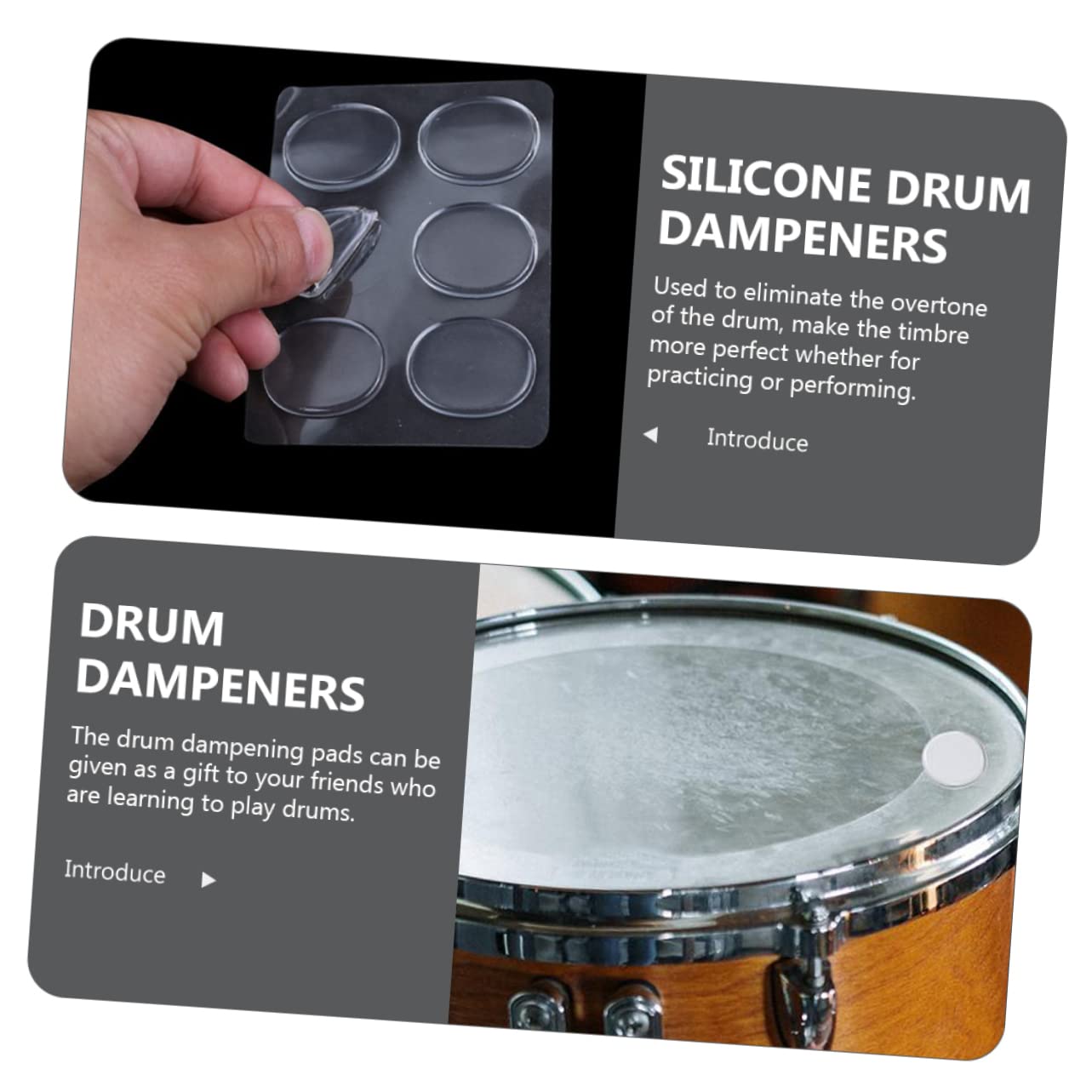 Abaodam 20fogli Silenziosi Per Batteria Silicone Adesivi Smorzatori Per Rullante e Grancassa Colori Per Controllo Del Volume e Silenziosa