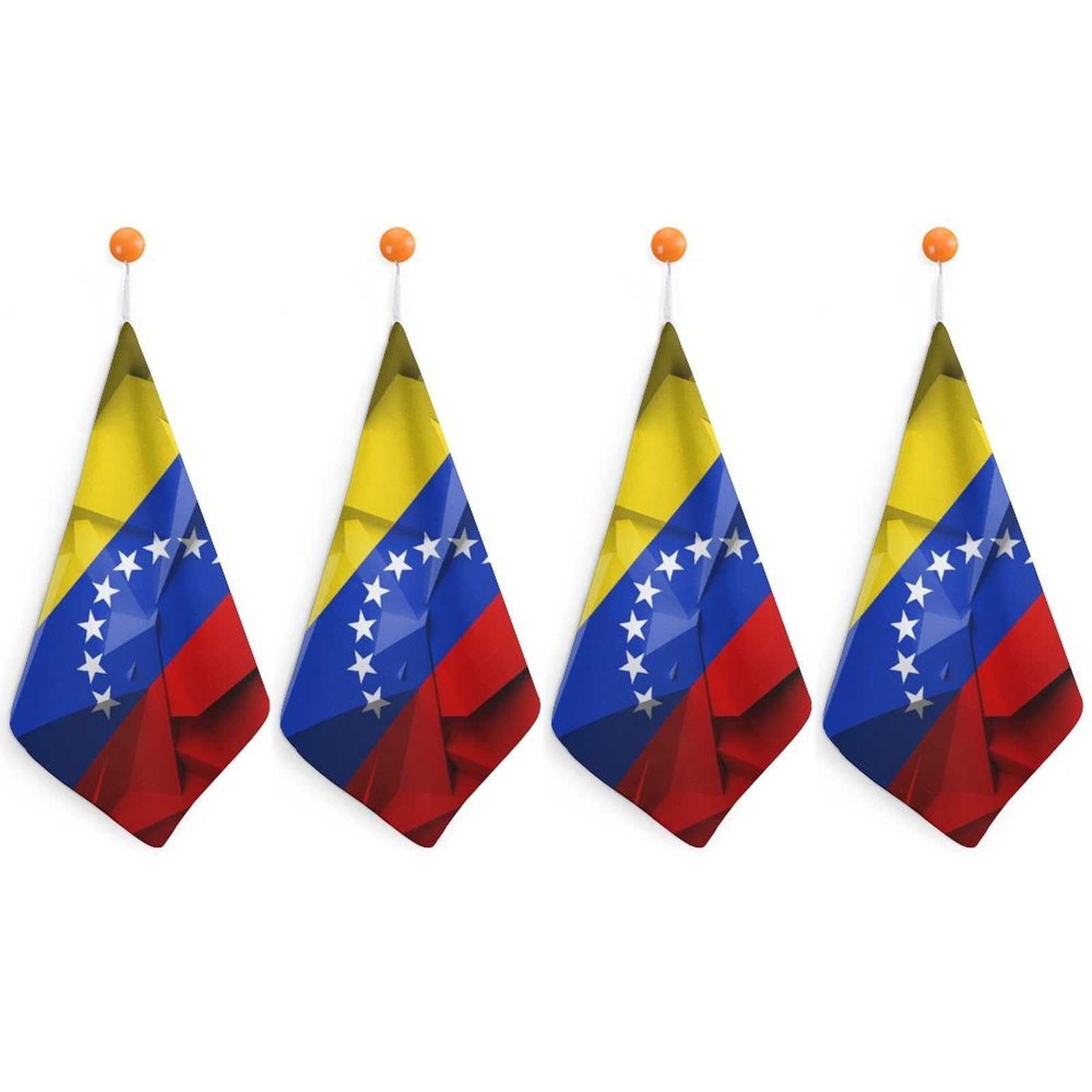 LEDFCVSU 4 Piece Hanging Hand Towels, Venezuelan Flag Small Dry Hand Towel for Kitchen Bathroom