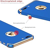 Vista 3 de Funda mate compatible con iPhone 8 Plus, ultra delgada, flexible, de lujo, para 8 Plus, color azul