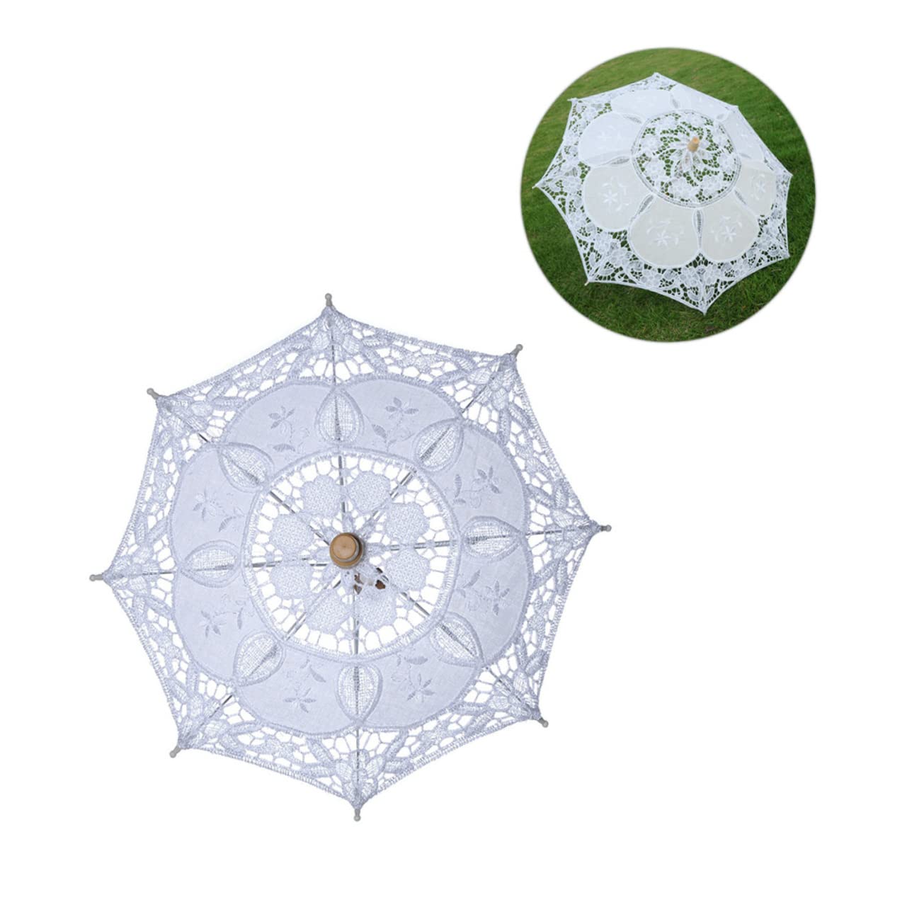 GALPADA 3pezzi Ombrello Decorativo Pizzo Bianco Per Matrimonio Ombrello Da Sposa Elegante Per Fotografie e Eventi Speciali s