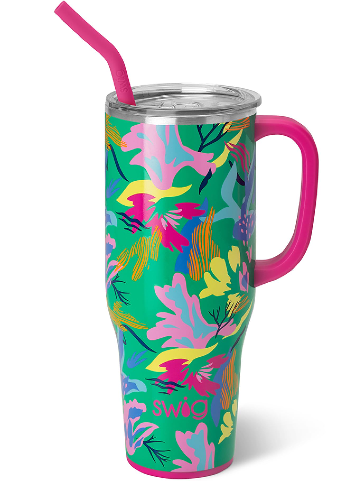 Swig Life 40oz Mega Mug, 40 oz Tumbler with Handle and Straw, Cup Holder Friendly, Dishwasher Safe, Extra Large Insulated Tumbler, Stainless Steel (