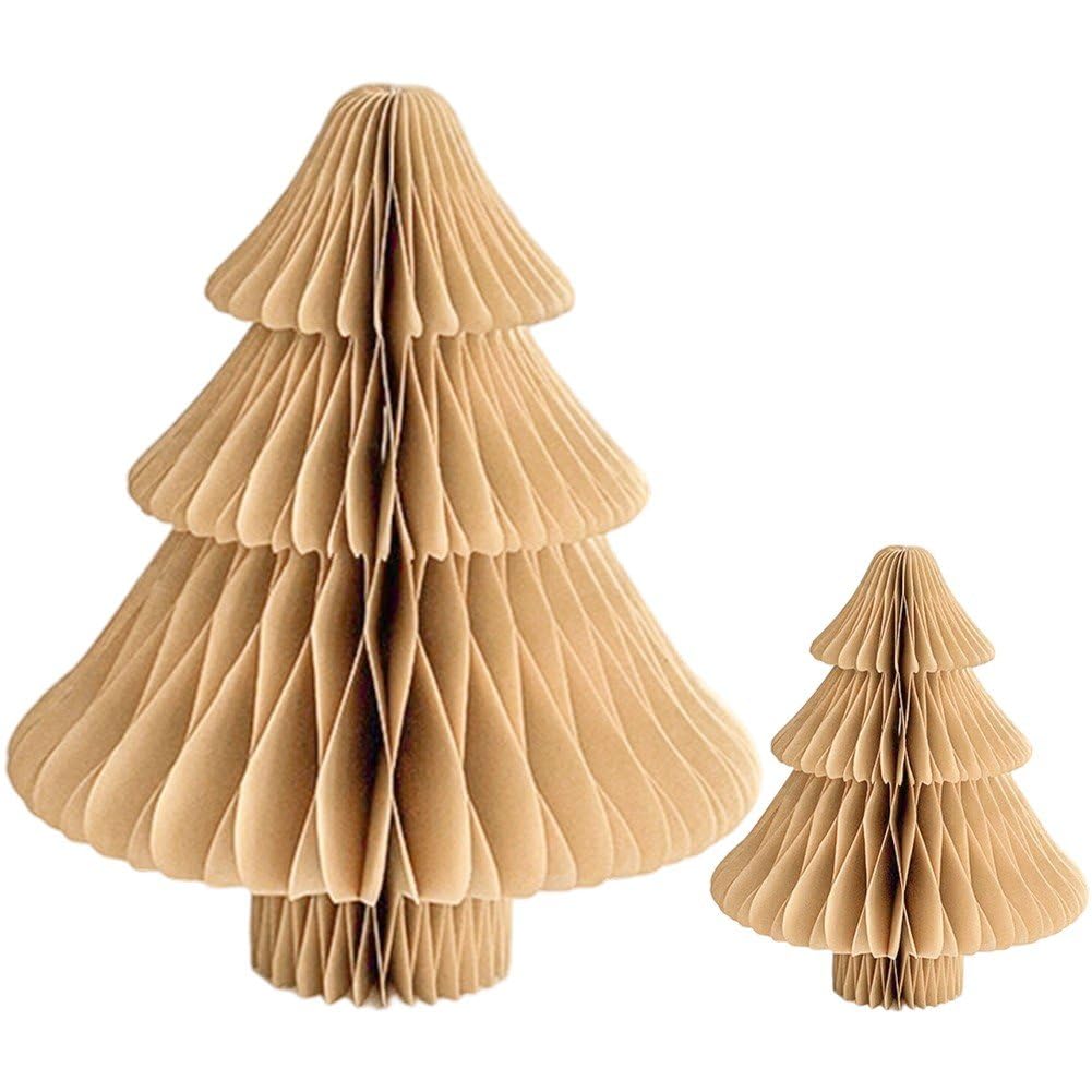 Vbsqic Honeycomb Paper Christmas Tree 2pcs Christmas Tree Ornaments Reusable Christmas Decorations Christmas Party Table Decoration Paper Indoor Xmas Trees