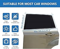 Vista 5 de Parasol para ventana de automóvil para bebé, paquete de 2 protectores de sol, malla transpirable para ventana lateral trasera para SUV, protección