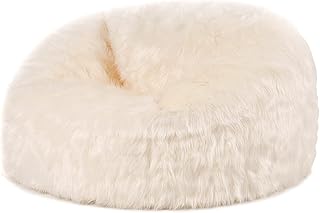 icon Faux Fur Bean Bag Chair, Luxury Fluffy Bean Bags Adult, Large Bean Bags with Filling Included, Living Room Bean Bags...