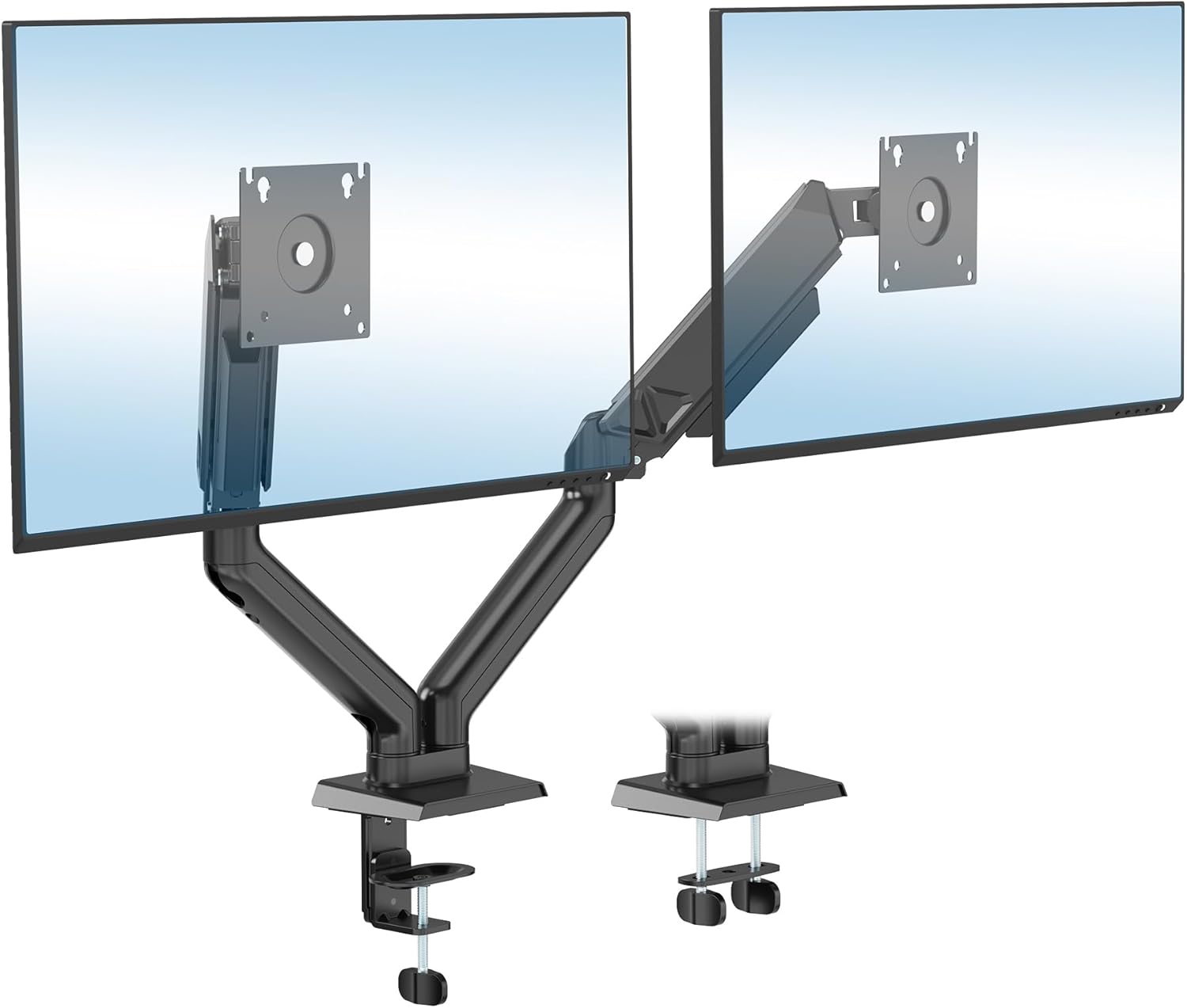 Mount-It! Full Motion Dual Monitor Desk Mount, Height Adjustable with Gas Spring Arms for monitors up to 32" - Thumbnail 5