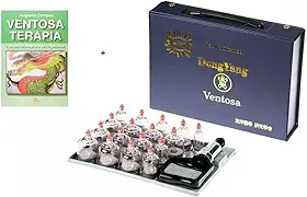 Kit de Ventosa 17 Copos Dong Yang com livro de Ventosaterapia