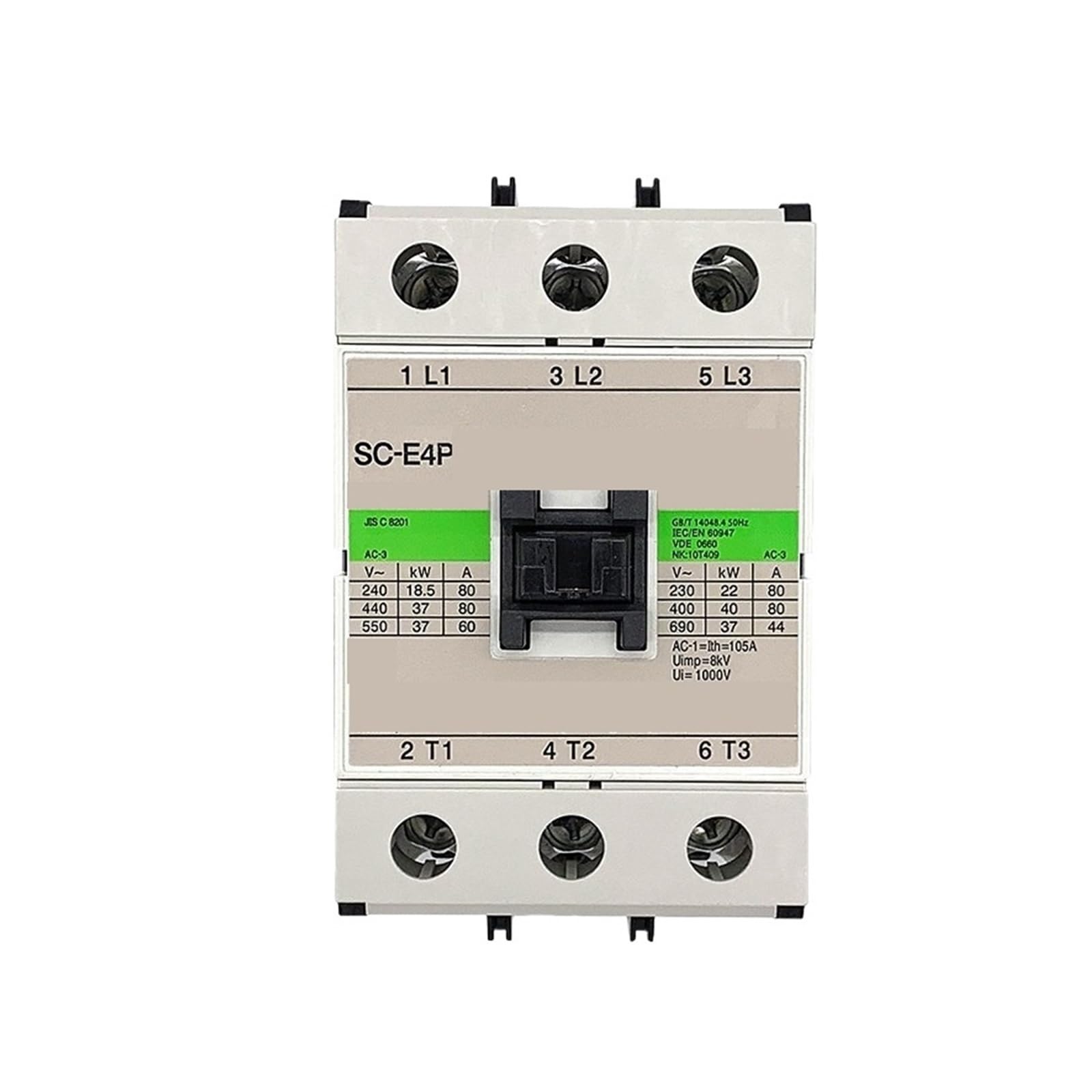 Contactor SC-E4P 110V 80A bobina AC para control de motores industriales