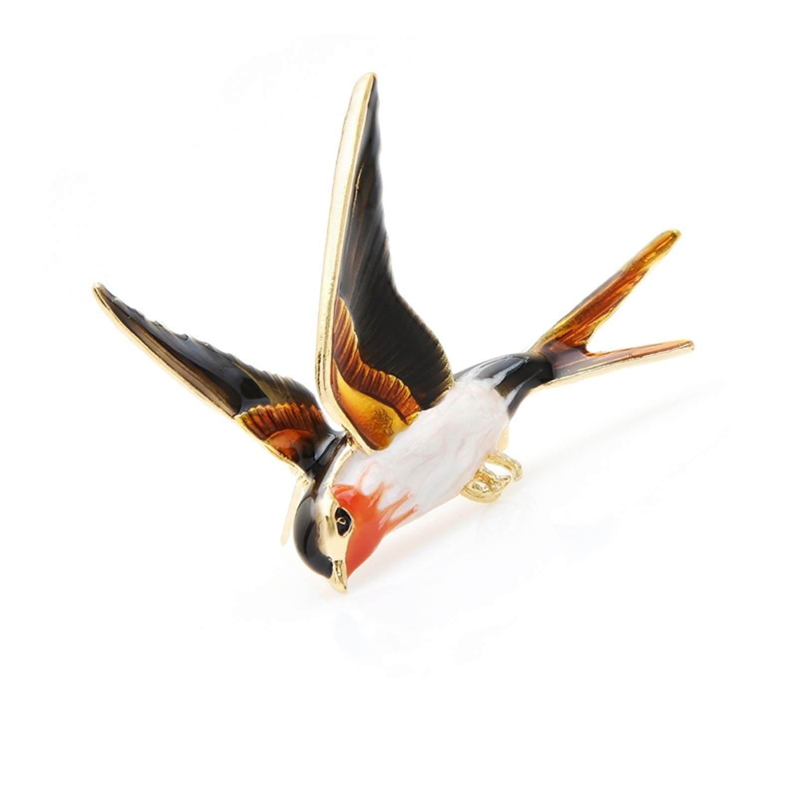 RWRAPS Brosche Fliegende Schwalbe Brosche Pins für Frauen Tier Vogel Broche Geschenk (Metallfarbe: Mehrfarbig) ()