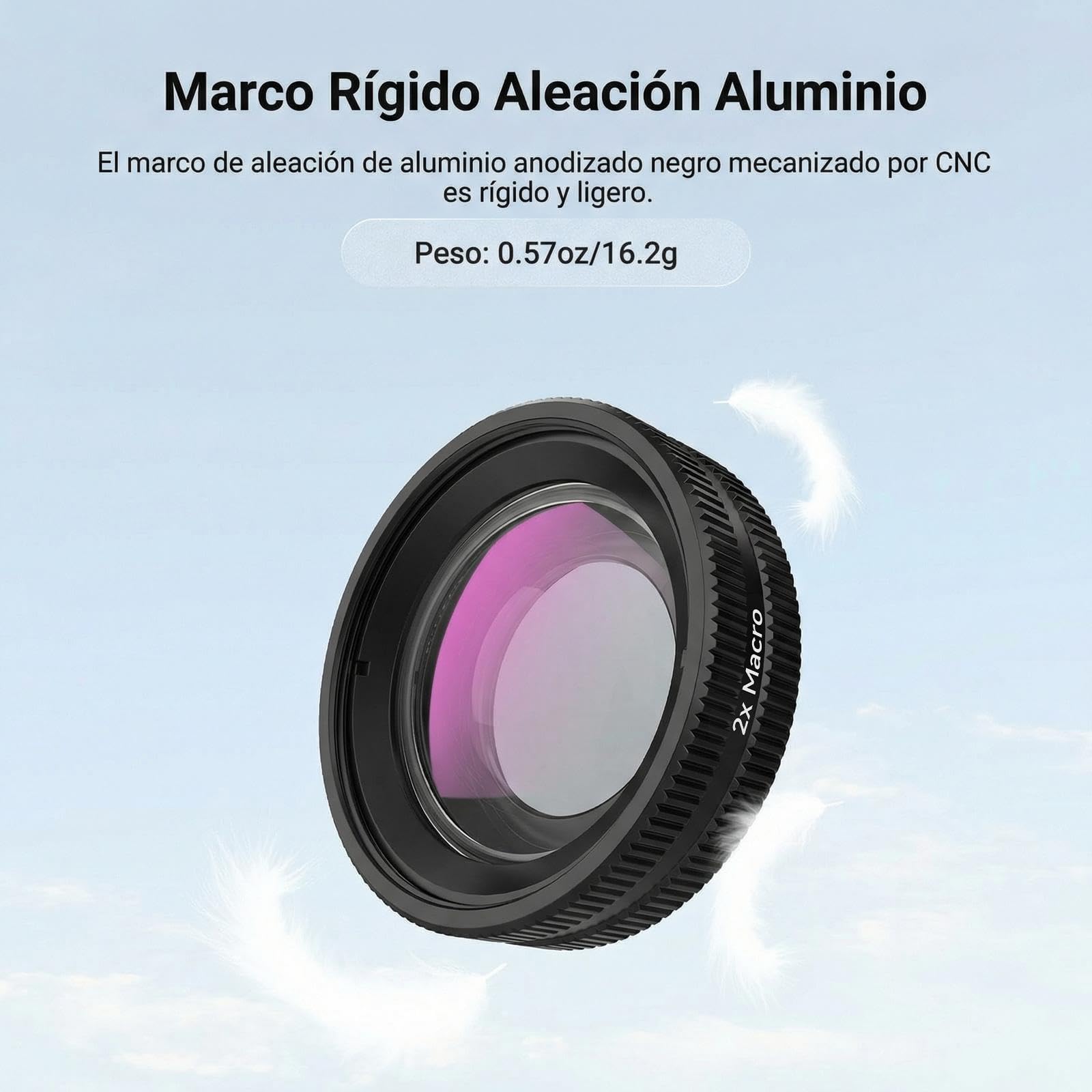 NEEWER Lente Macro Compatible Solo con dji Osmo Action 6, cámara de acción, Accesorios de fotografía de Primer Plano con Aumento 2X, 2 Elementos 1 Grupo, Rango de Enfoque de 2-3 cm, LS010