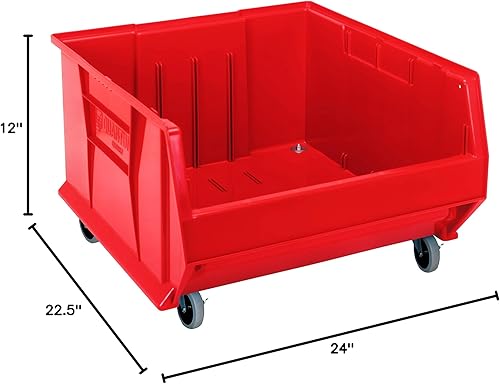 Miniatura 2 de Quantum Storage Systems QUS967MOBRD - Contenedor de plástico móvil con ruedas, 24 x 22.5 x 12 pulgadas, color rojo