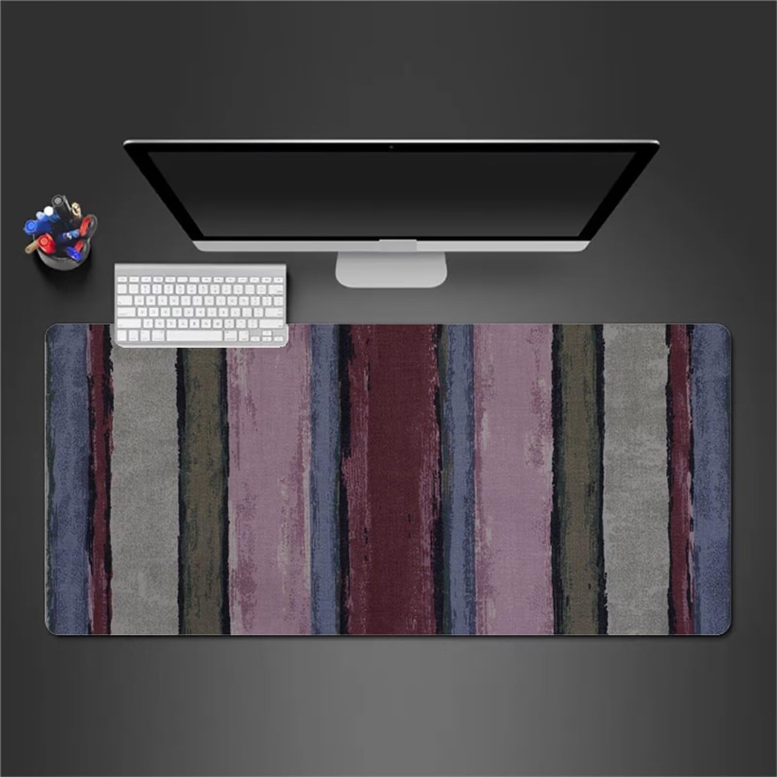 Alfombrilla Raton Gaming XXL 1200x600x3cm Alfombrilla de Ratón Grande Alfombrilla Gaming de Escritorio con Base Antideslizante para Gamers PC y Portátil (Gris Morado)