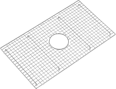 27.5 in. x 15.5 in. Centre Drain Sink Protector with Supersoft Silicone Feet in 304 Grade Stainless Steel