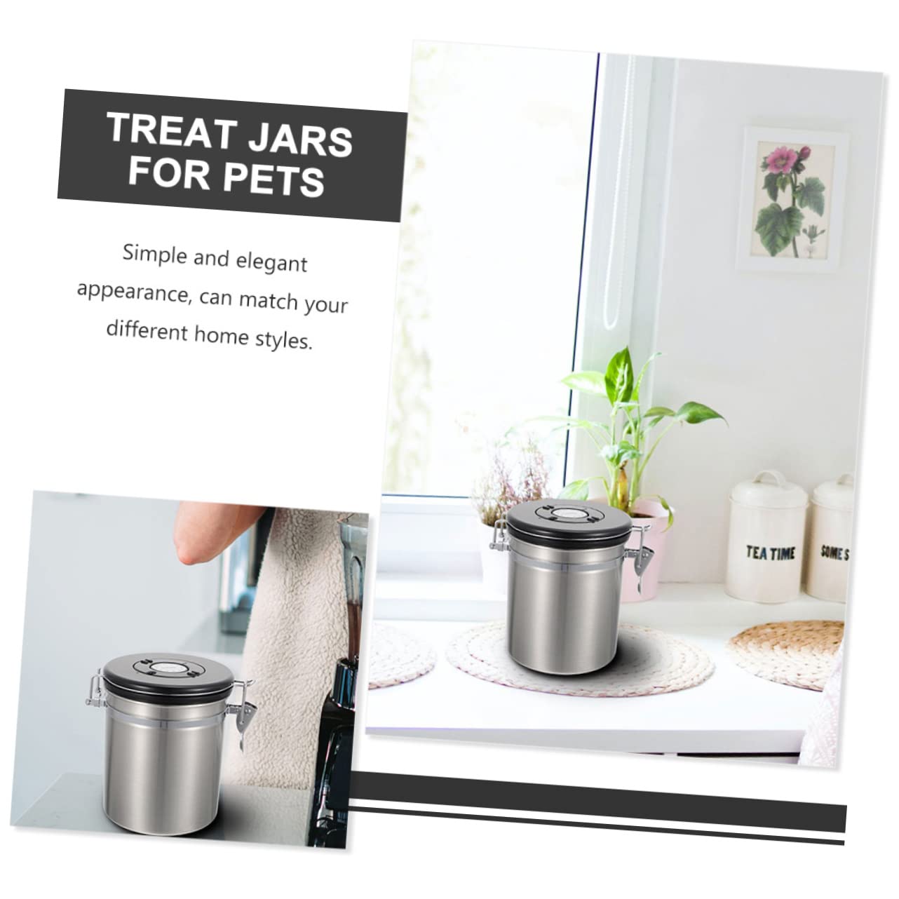 1 Set Di Barattoli Per Snack Per Animali Domestici Sigillati Per Conservare Cibo E Snack Per Cani E Gatti Contenitore Ermetico Da 1 8 L
