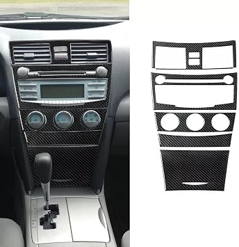 5Pcs Carbon Fiber Interior Central Console Cover Trim for 2007-2011 Toyota Camry