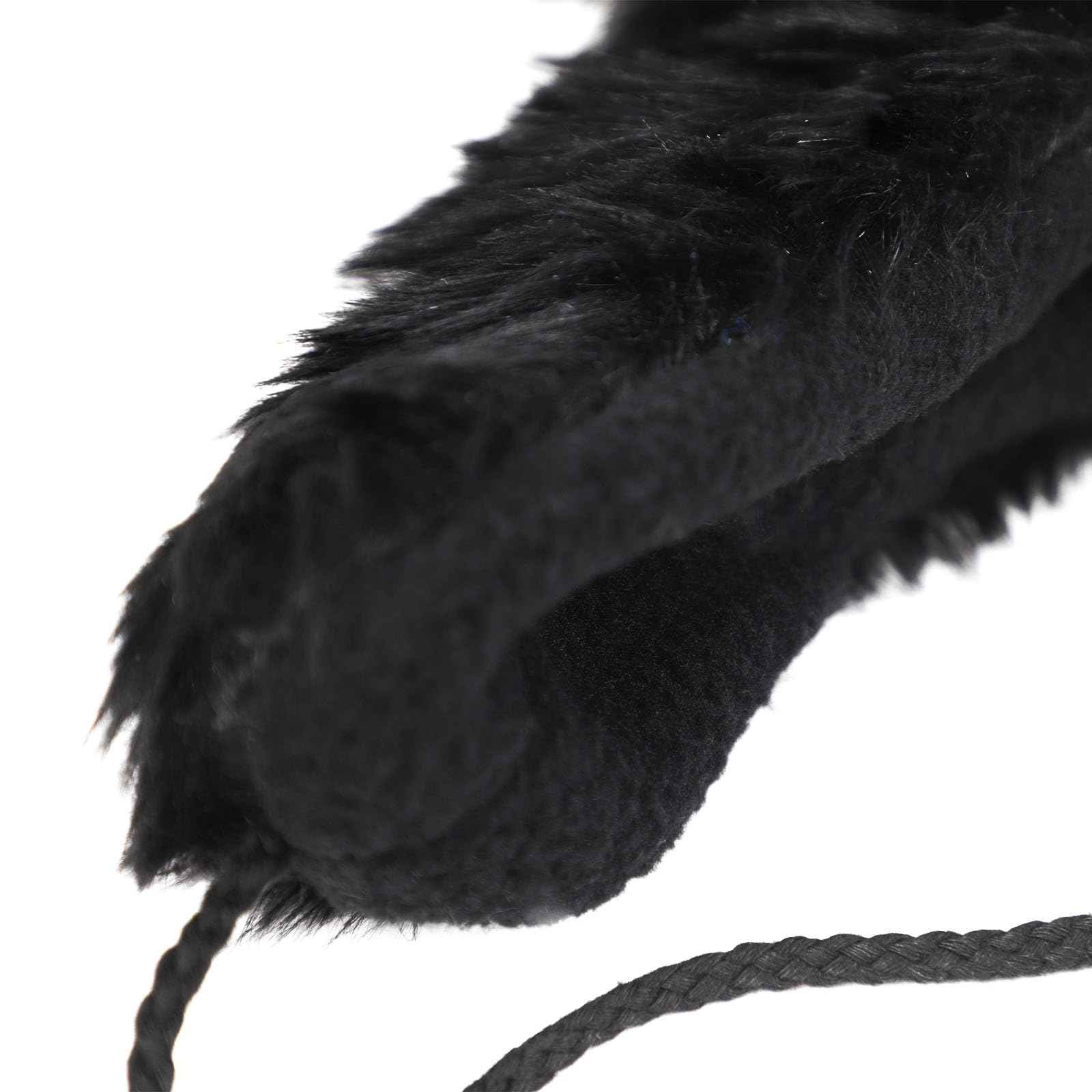 RUIXIA Women Men Furry Devil Horns Hat Unisex Black Animal Horn Earflap Hat Winter Thermal Faux Fur Beanie Cap Novelty Demon Ears Fancy Dress Cap for Halloween Costume Accessory & Cosplay Headgear - Image 4