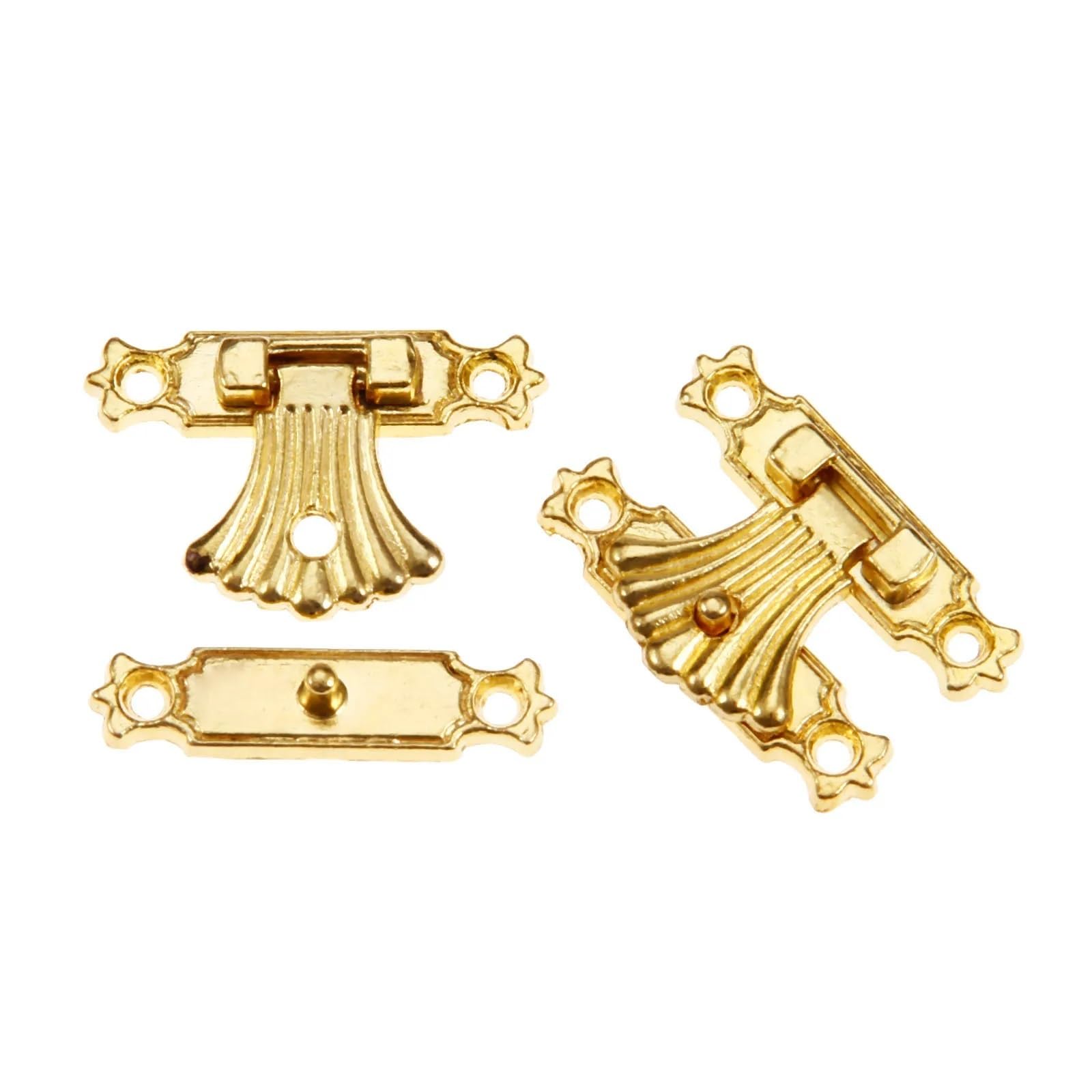 Loquets de verrouillage dorés 37x24mm boucle cadenas vintage avec vis