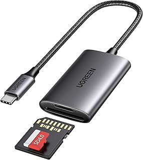 UGREEN UHS-II USB C SD Card Reader, USB C SD 4.0 Memory Card Reader Fast for SD Micro SD SDXC SDHC MMC RS-MMC UHS-II and UHS-I Cards for iPhone 15/15 Pro/Pro Max Cameras, Laptop, Tablet, Smartphone