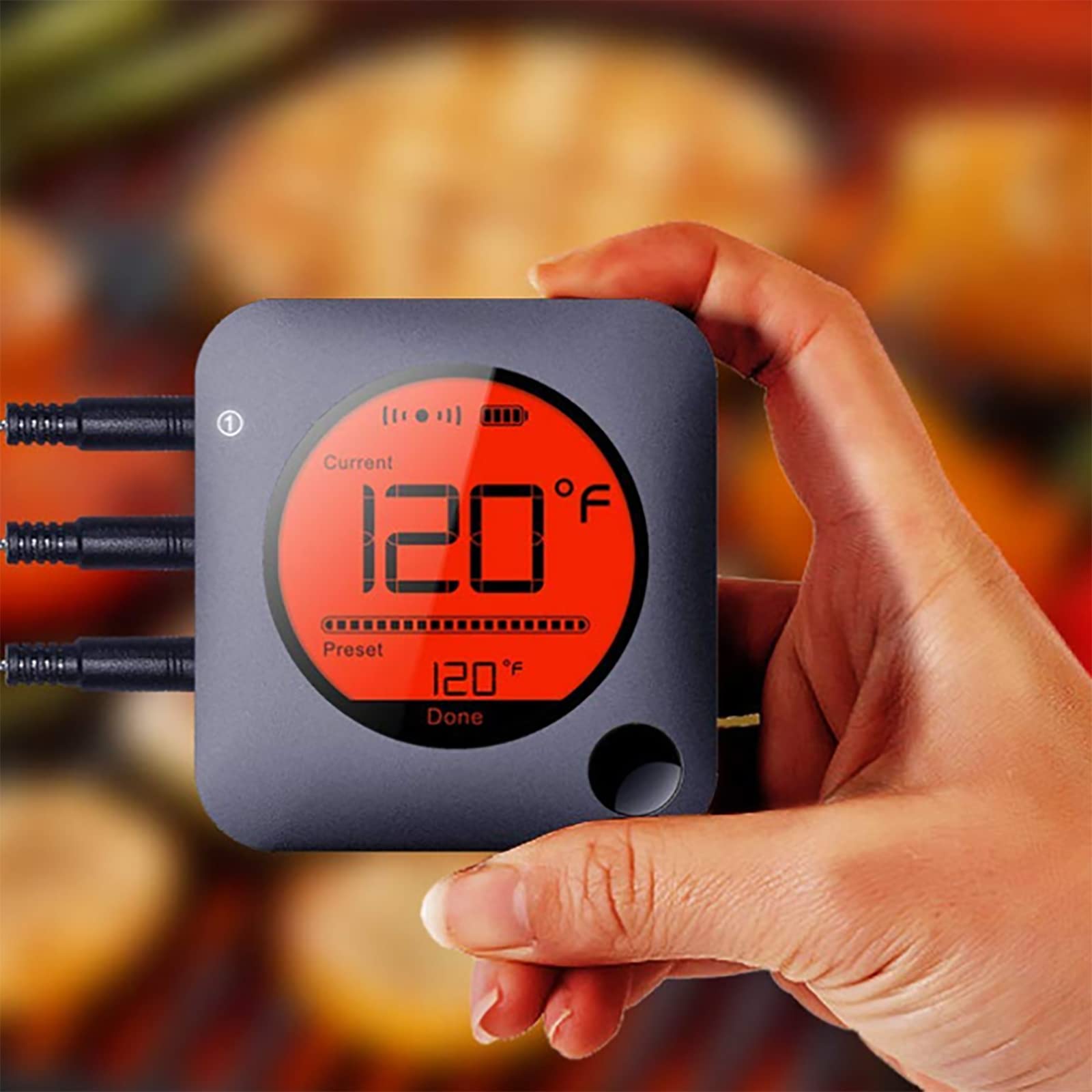 Bezprzewodowy Termometr Do Mięsa, Przenośny Cyfrowy Termometr Do Mięsa Z Odbiornikiem Bluetooth I Sondą Kanałową 6, Sterowaniem APP I Timerem, Do Gotowania Wołowiny W Piekarniku Wędzarniczym